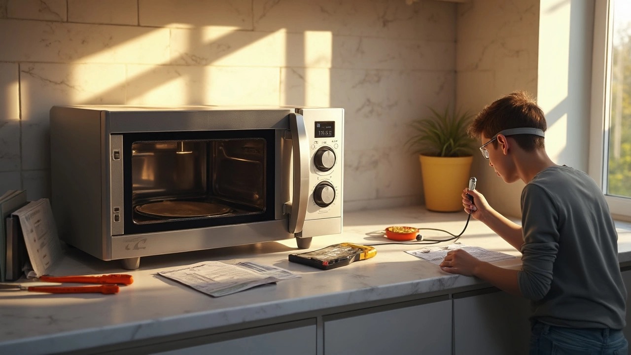 Technician repairing an air conditioner