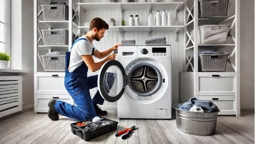 Happy customer with repaired appliance